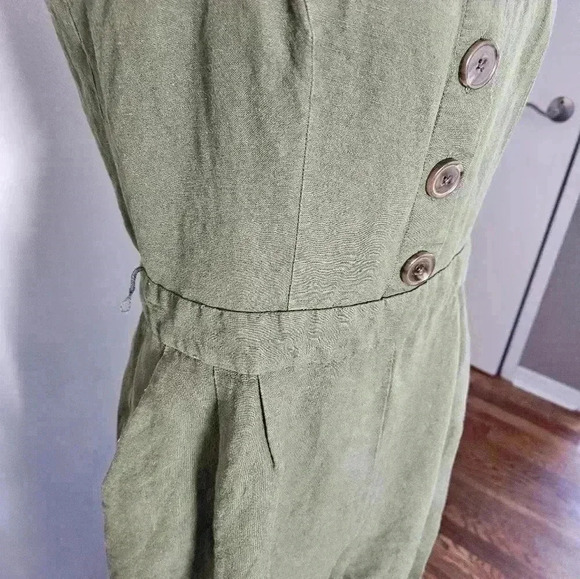 Ann Taylor Factory Womens Green Wide Leg Cropped Jumpsuit 6 - Picture 15 of 16